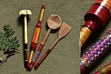 Rasoi ✯ Kutch lacquer ladles { Set of Four } ✯ 1